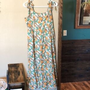 Skies Are Blue Vibrant Floral Midi Dress